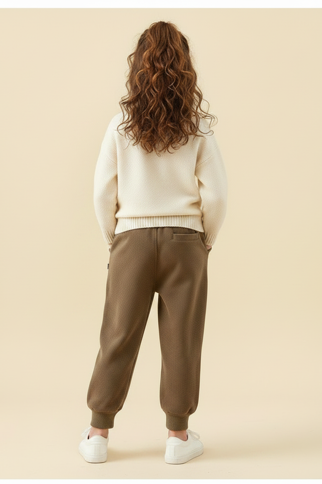 Pantalon Marron Molletonné Chaud Sport Décontracté Enfant - vue 2
