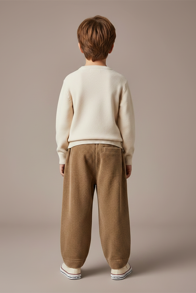 Pantalon Marron B58b - Cordé - vue 2