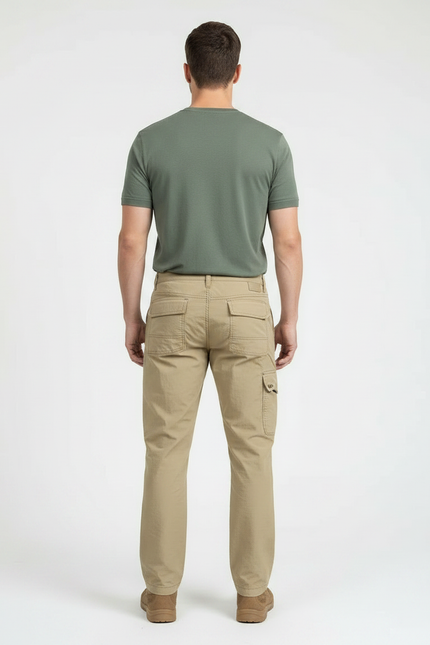 Pantalon Militaire Marron - Kaki Toile - vue 2