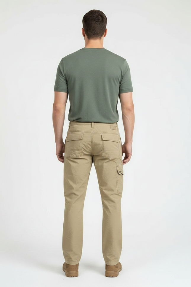 Pantalon Militaire Marron - Kaki Toile - vue 2