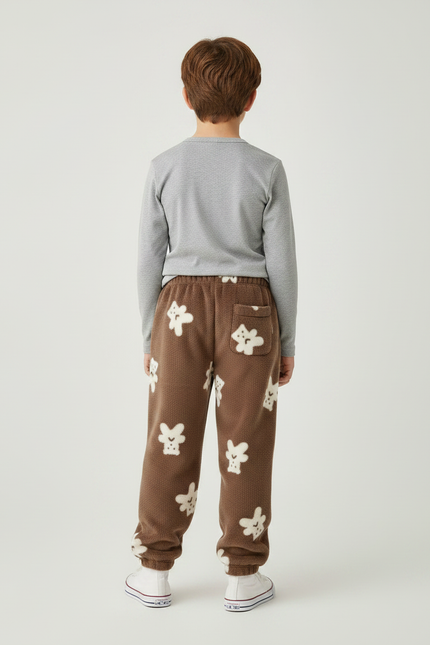 Pantalon Marron Peluche Ours Enfant Doux Confortable - Molleton - vue 2