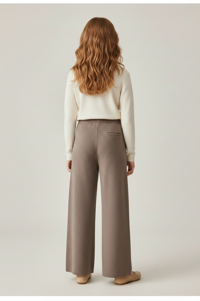 Pantalon Marron Ample Tricoté Décontracté Fille - Maille - vue 2