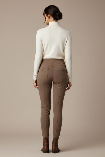 Pantalon Marron Équitation Taille Haute Stretch Femme - Polyester - vue 2
