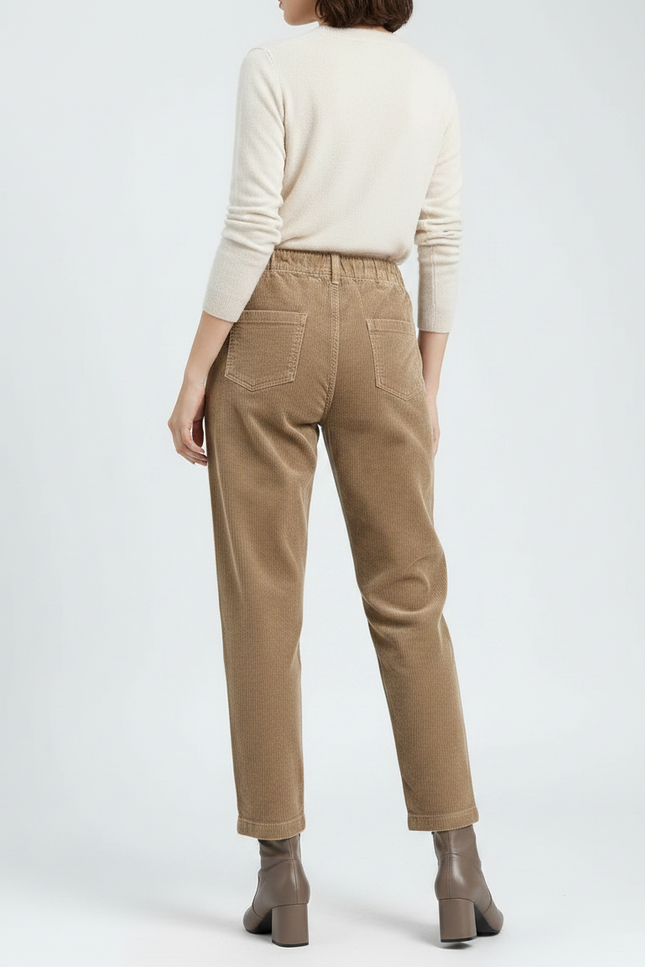 Pantalon Marron 2e90 - Camel Cordé - vue 2