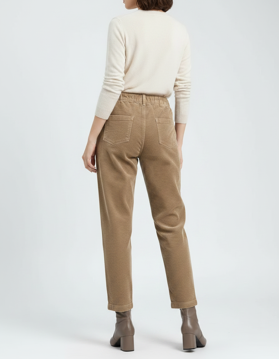 Pantalon Marron 2e90 - Camel Cordé - vue 2