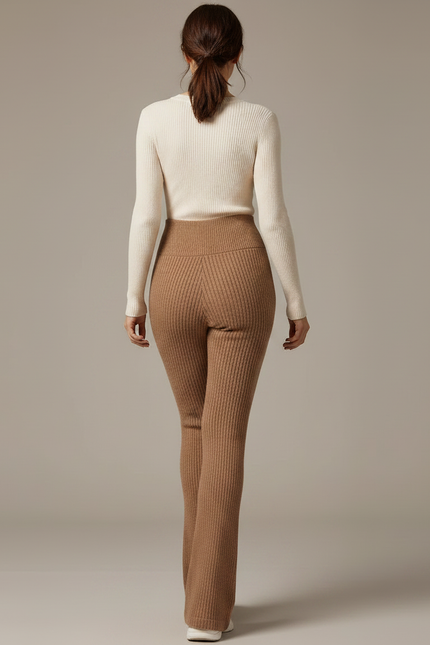 Pantalon En Laine Marron - vue 2