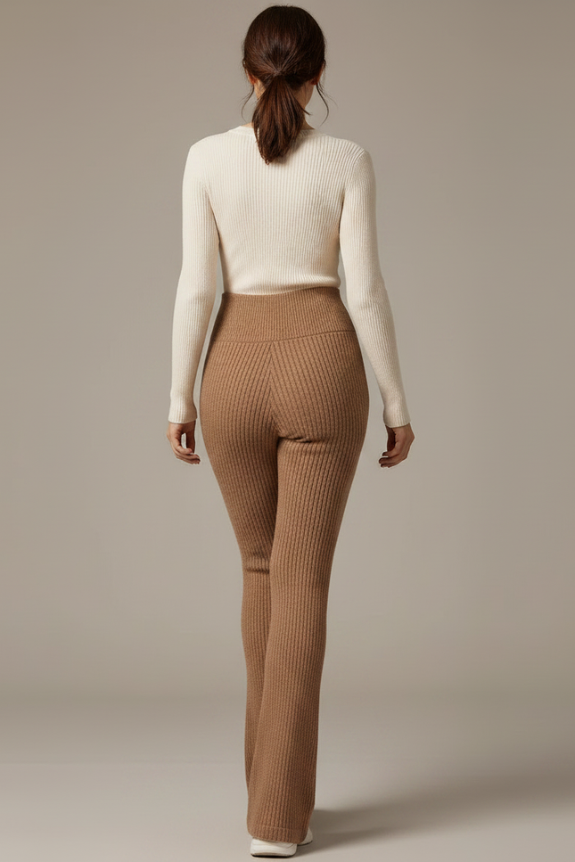 Pantalon En Laine Marron - vue 2