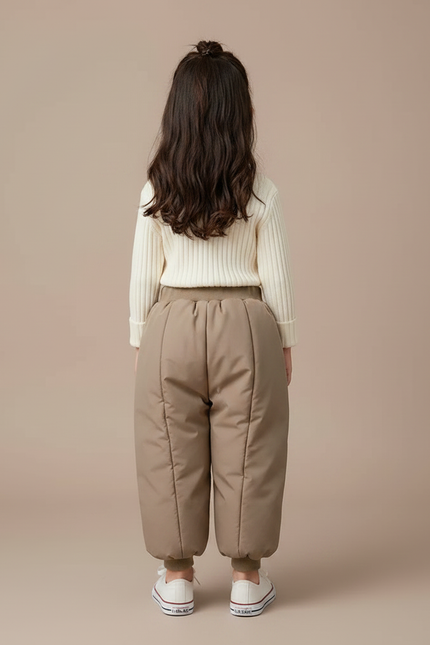 Pantalon Marron Matelassé Ample Épais Enfant Hiver - Polyester - vue 2