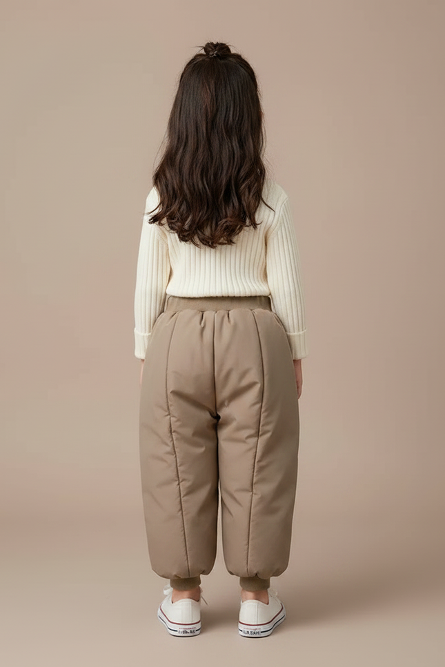 Pantalon Marron Matelassé Ample Épais Enfant Hiver - Polyester - vue 2
