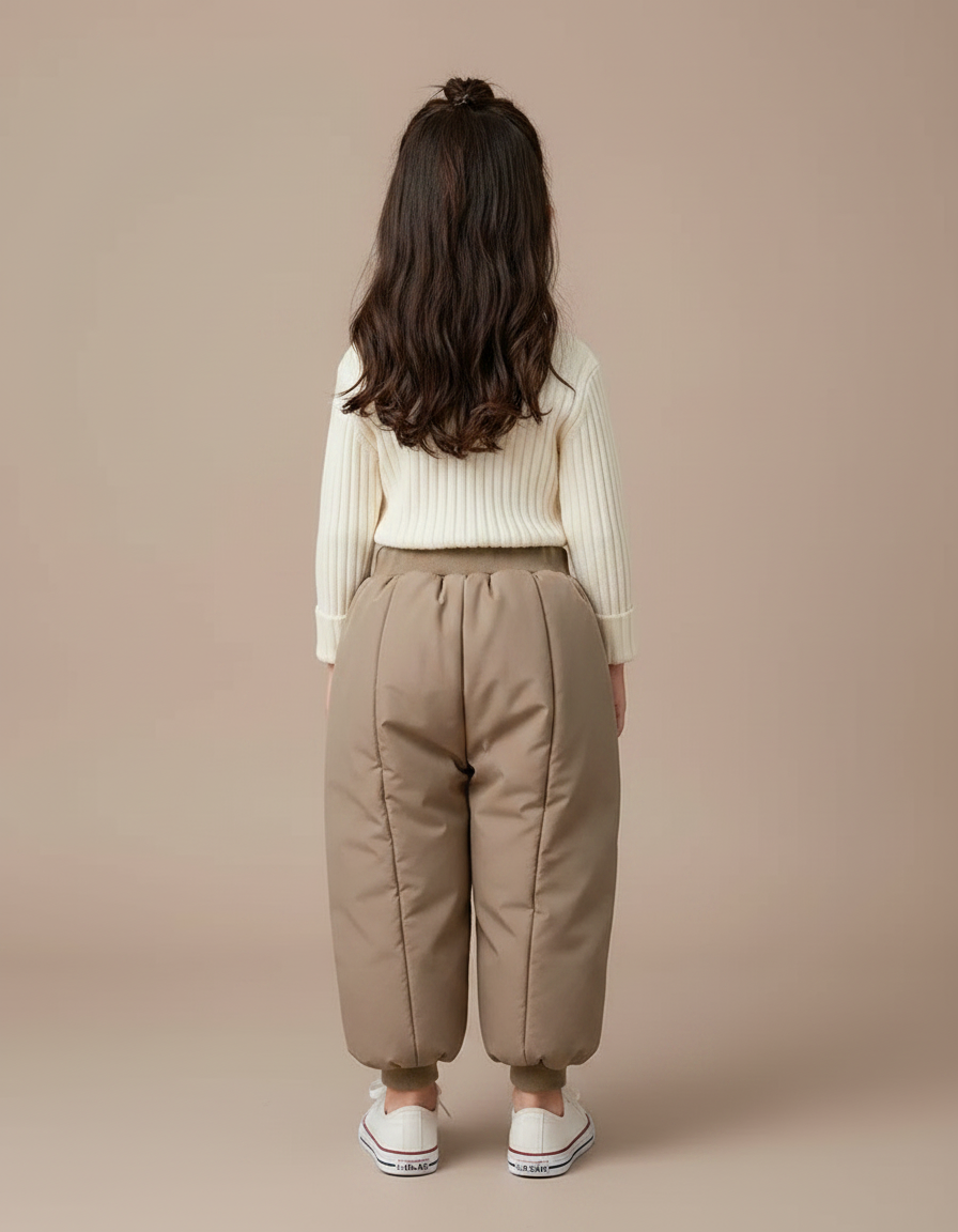 Pantalon Marron Matelassé Ample Épais Enfant Hiver - Polyester - vue 2
