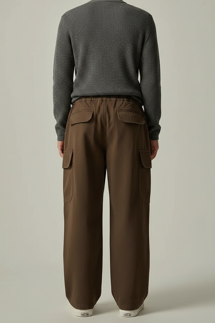 Pantalon Cargo Marron Foncé - Toile - vue 2