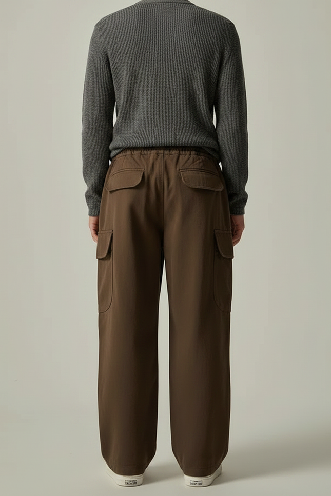 Pantalon Cargo Marron Foncé - Toile - vue 2