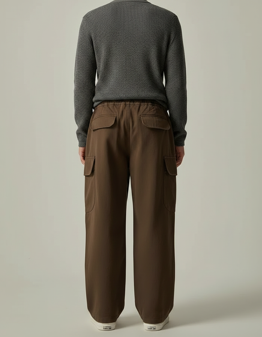 Pantalon Cargo Marron Foncé - Toile - vue 2