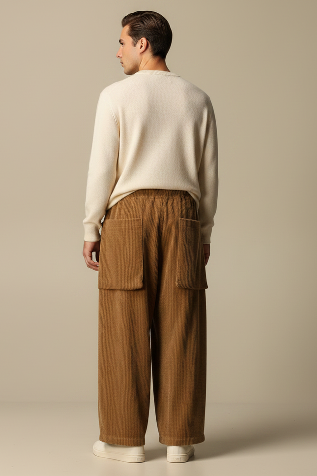 Pantalon Velours Marron - Cordé - vue 2