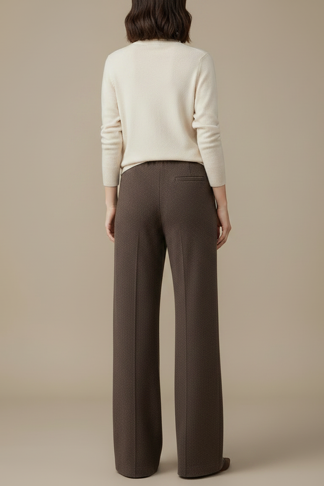 Pantalon Marron Tricoté Ample Droit Doux Chaud - Maille - vue 2