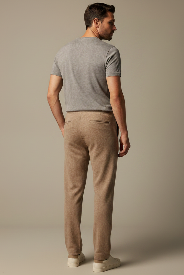 Pantalon Marron Tricoté Slim Décontracté Homme - Maille - vue 2