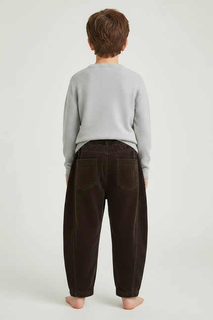 Pantalon Parachute Marron - Cordé - vue 2