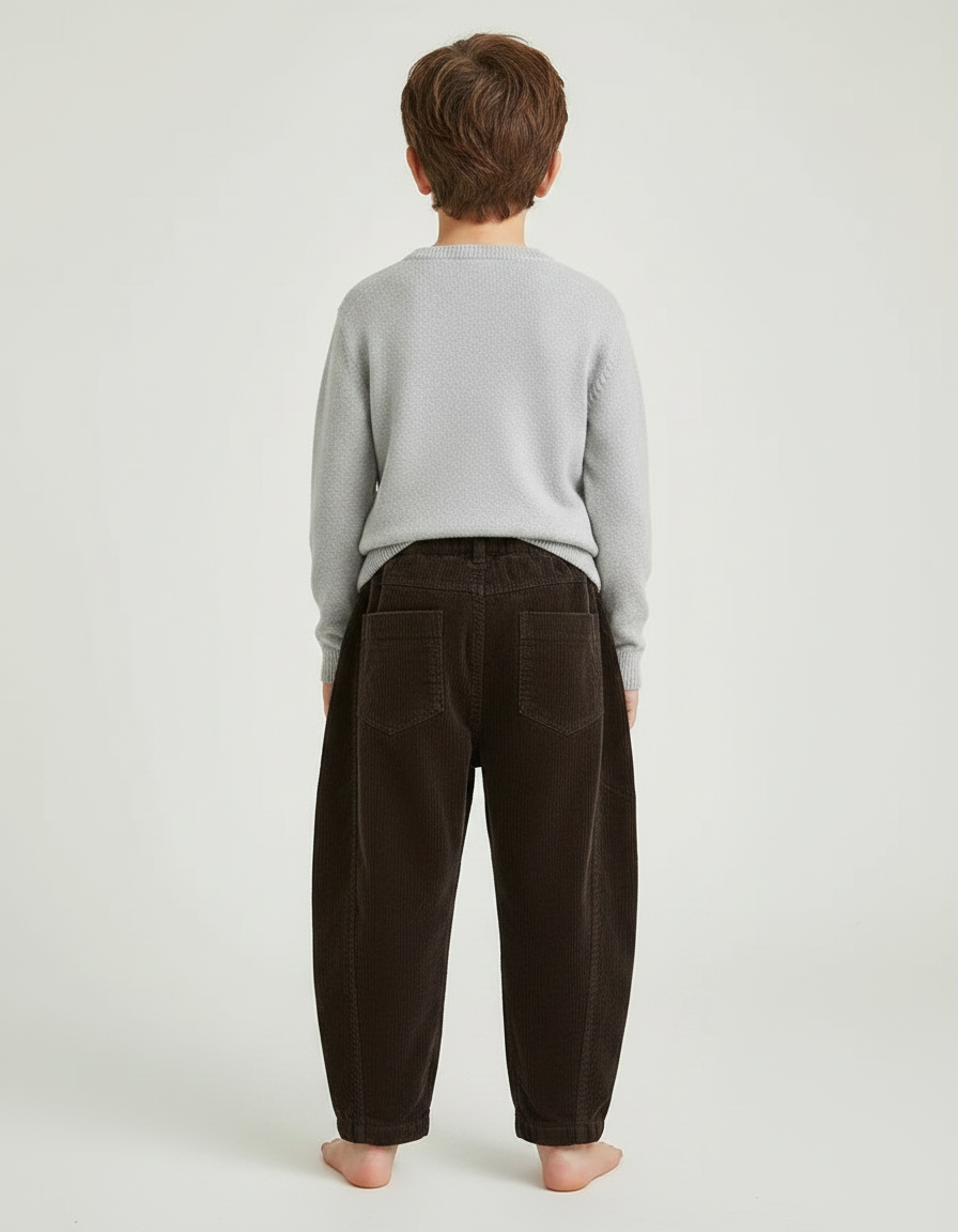 Pantalon Parachute Marron - Cordé - vue 2