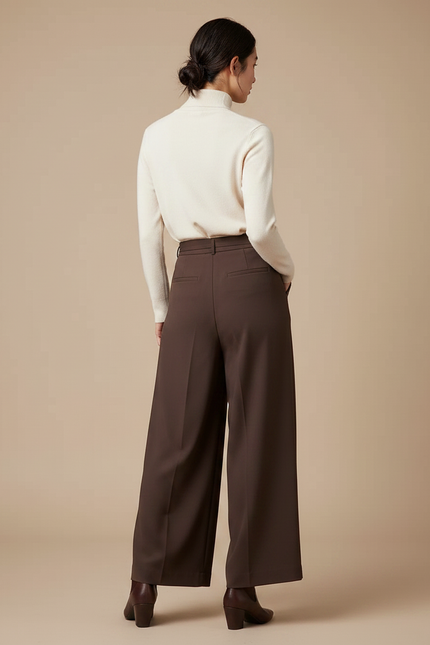 Pantalon Paper Bag Marron - Polyester - vue 2