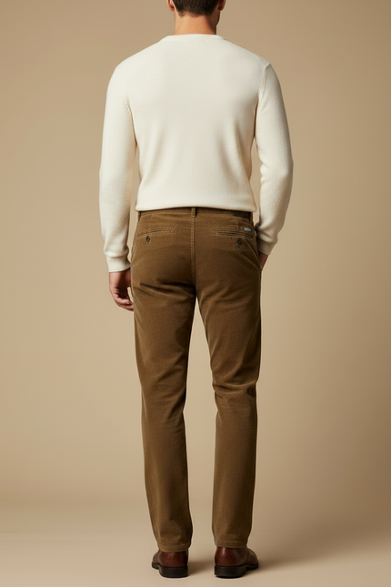 Pantalon Marron F01a - Cordé - vue 2