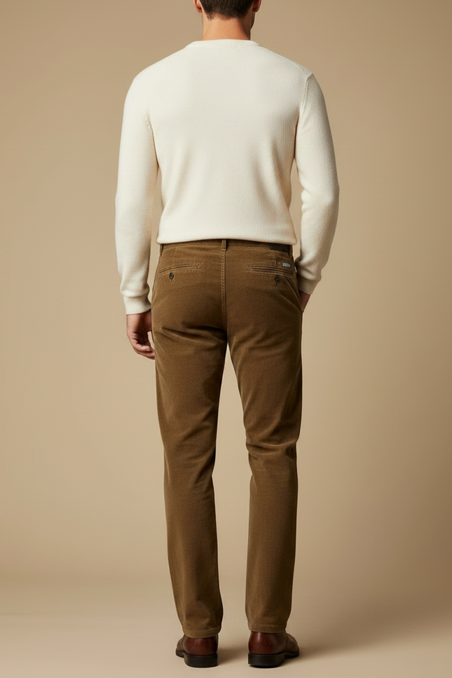 Pantalon Marron F01a - Cordé - vue 2