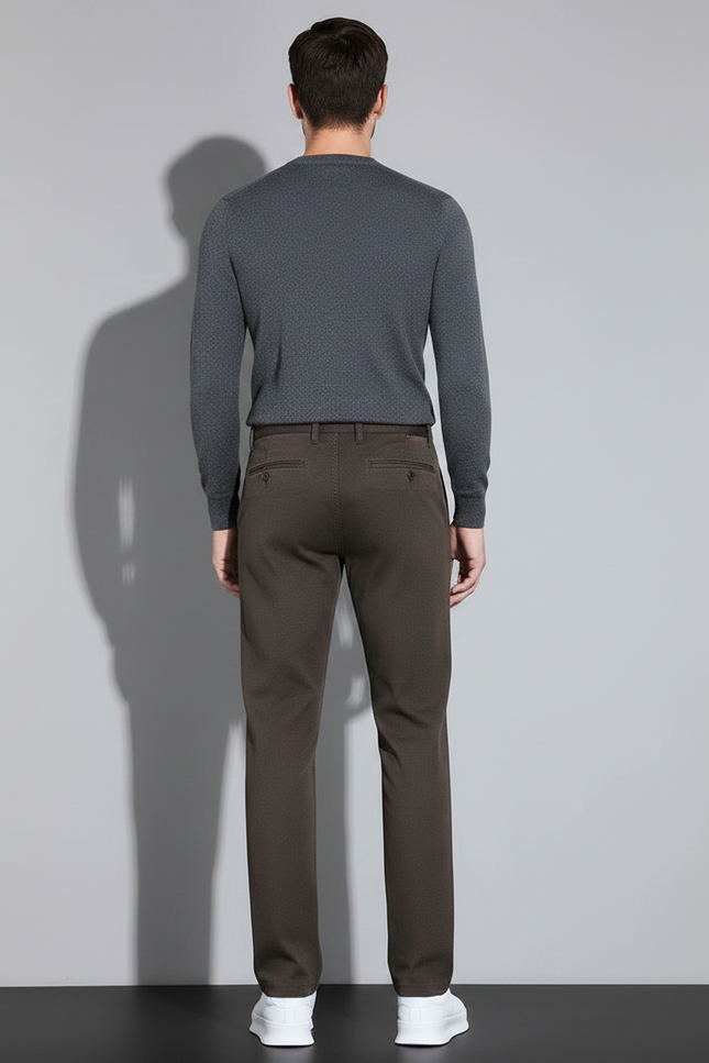 Pantalon Chino Marron - Gabardine - vue 2