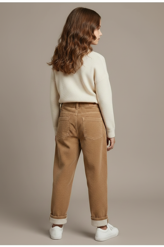 Pantalon Marron Côtelé Harem Enfants Décontracté Chaud - Cordé - vue 2