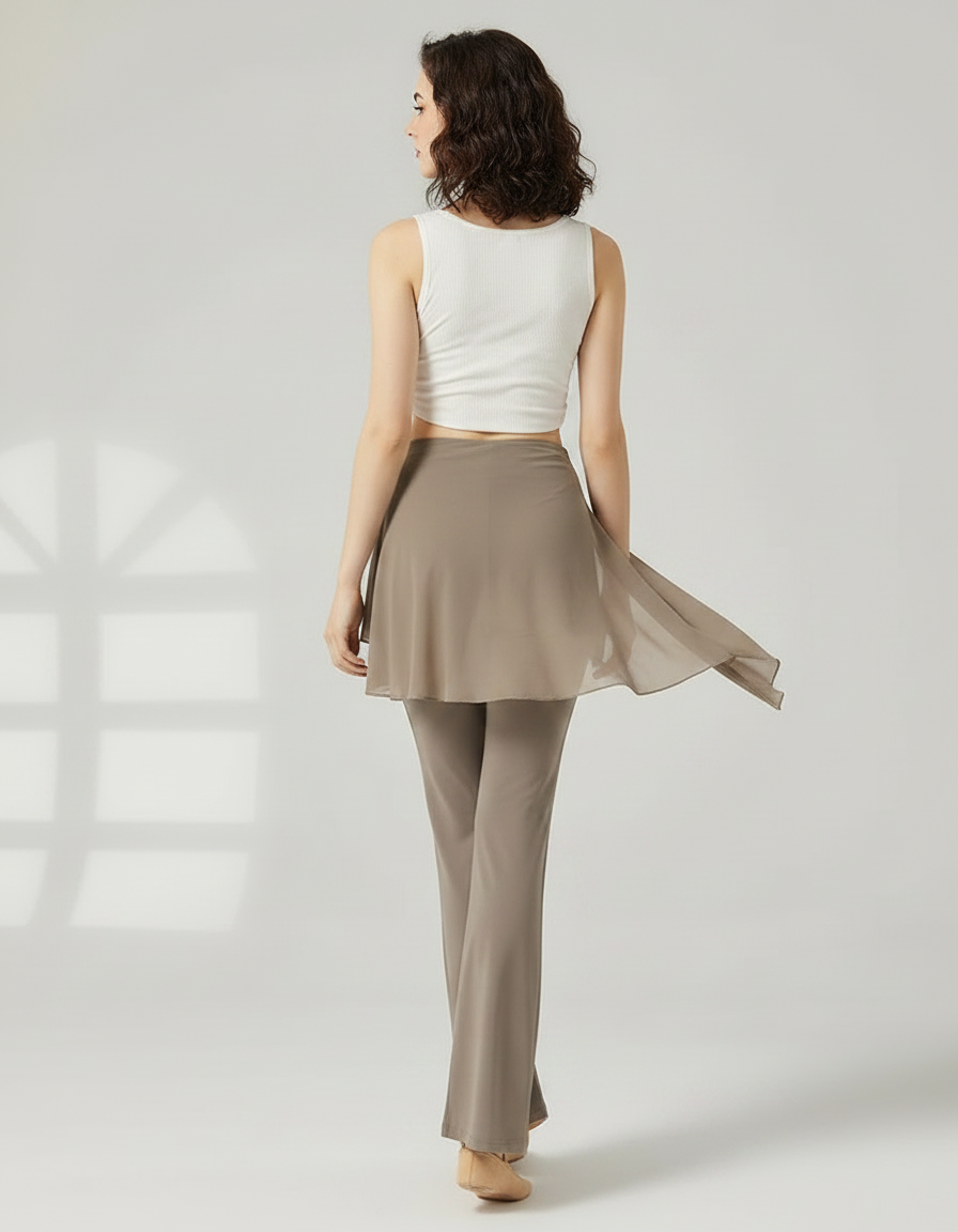 Pantalon Marron Évasé Fluide Danse Classique Femme - Polyester - vue 2