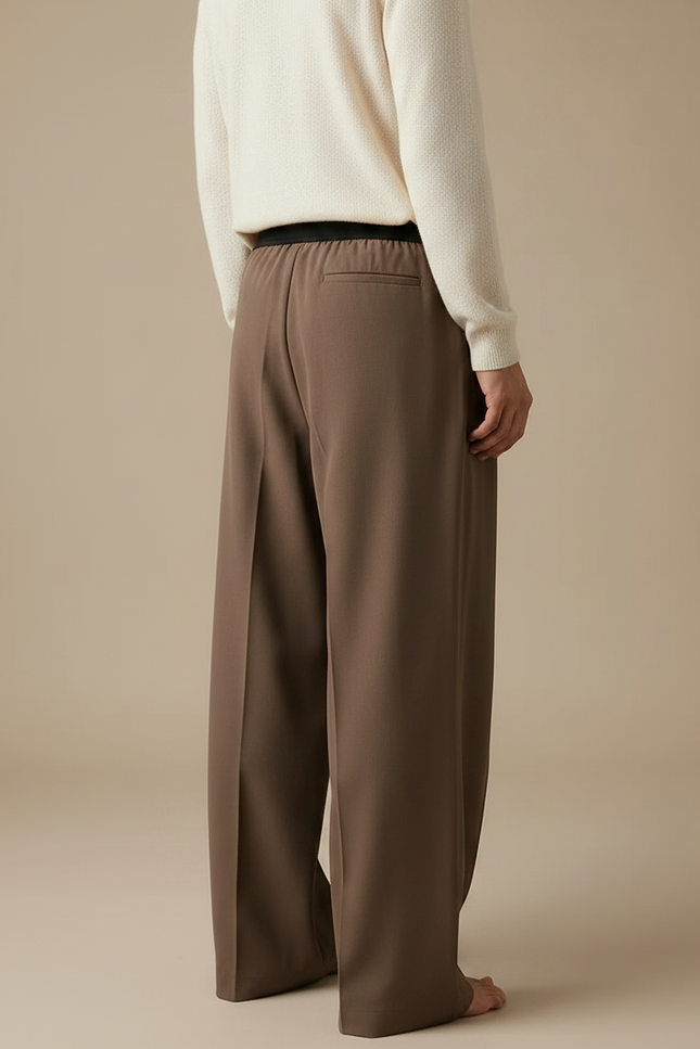 Pantalon Oversize Marron - Gabardine - vue 2