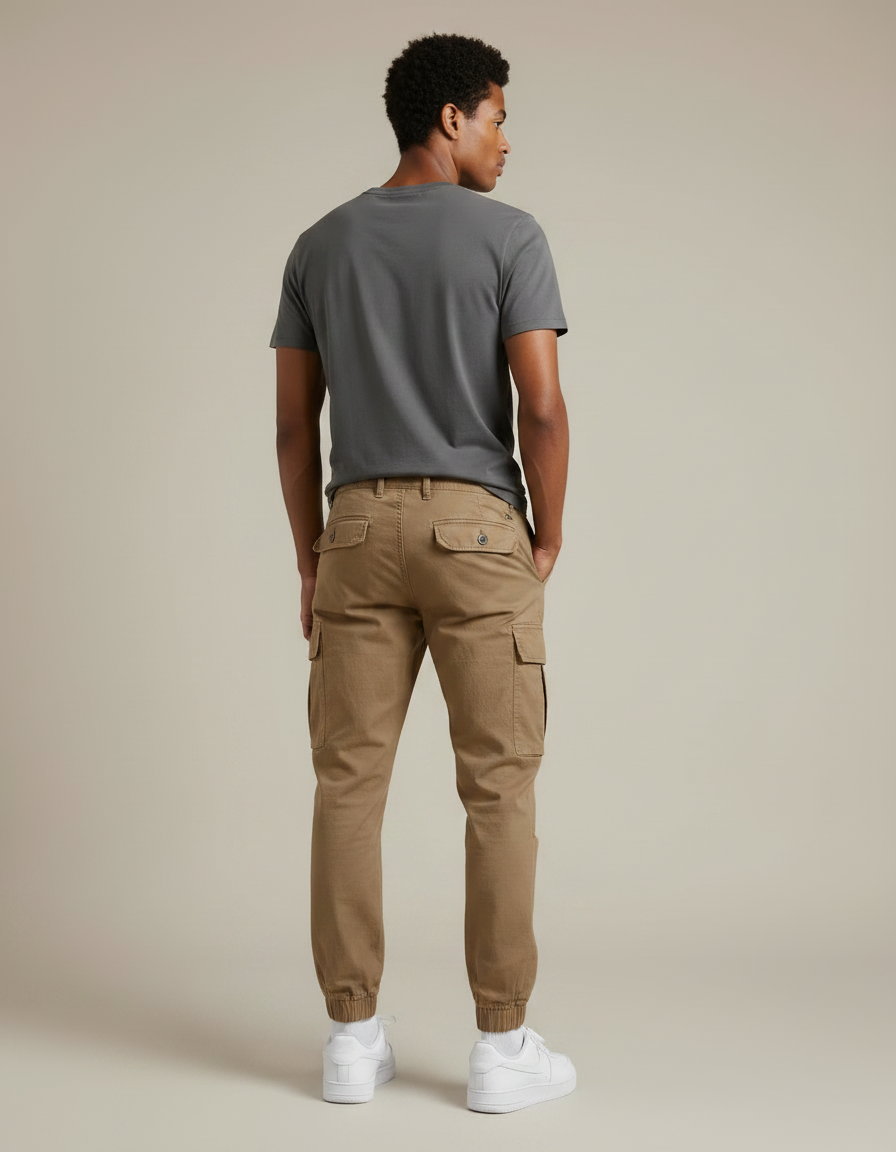 Pantalon Jogger Marron - Toile - vue 2