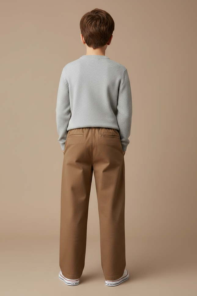 Pantalon Marron Coton Ample Décontracté Enfant - vue 2