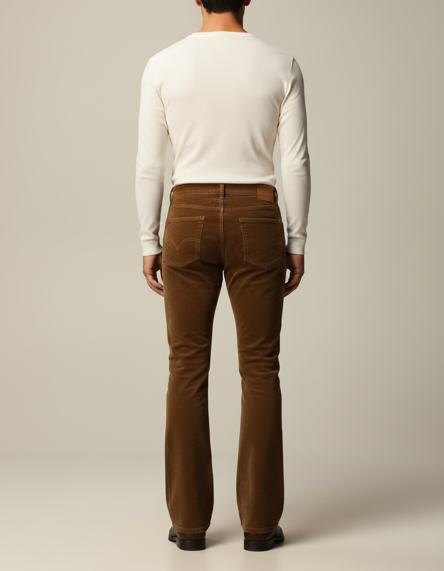Pantalon Marron F15a - Cordé - vue 2