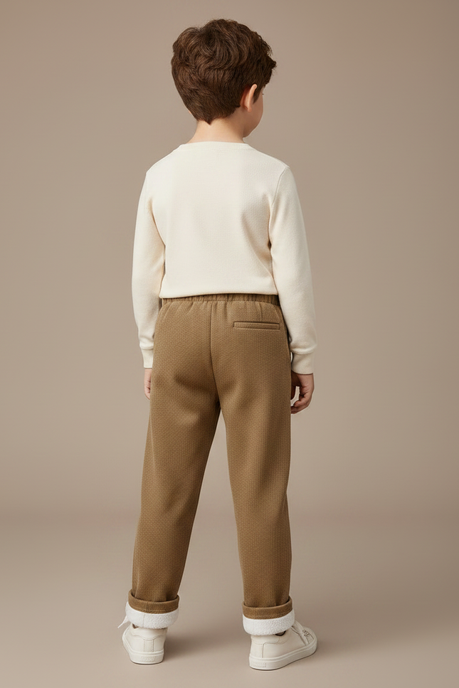 Pantalon Marron Ample Décontracté Doublé Hiver - Molleton - vue 2