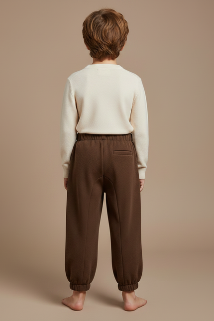 Pantalon Marron Ample Côtelé Enfant Décontracté Chaud - Cordé - vue 2
