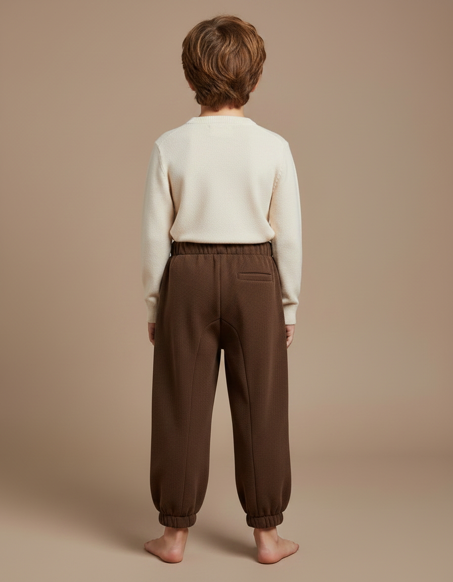 Pantalon Marron Ample Côtelé Enfant Décontracté Chaud - Cordé - vue 2