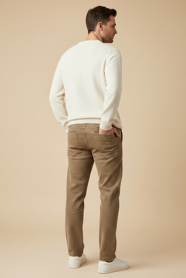 Pantalon Marron Homme Coton Décontracté Cordon - vue 2