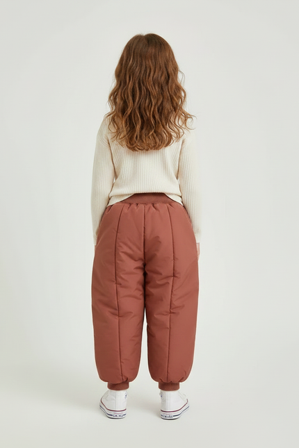 Pantalon Marron Matelassé Ample Enfant Chaud - Polyester - vue 2