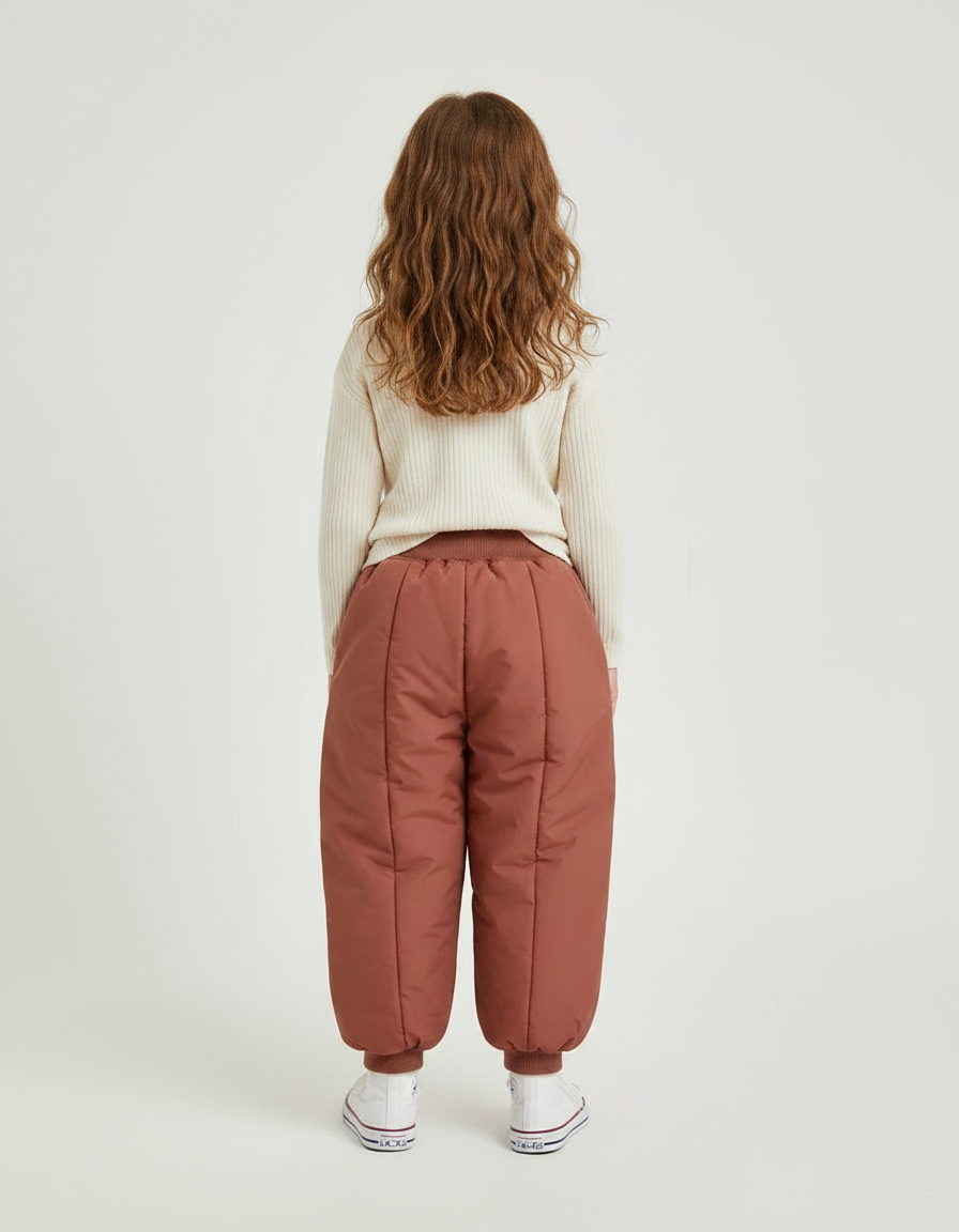 Pantalon Marron Matelassé Ample Enfant Chaud - Polyester - vue 2