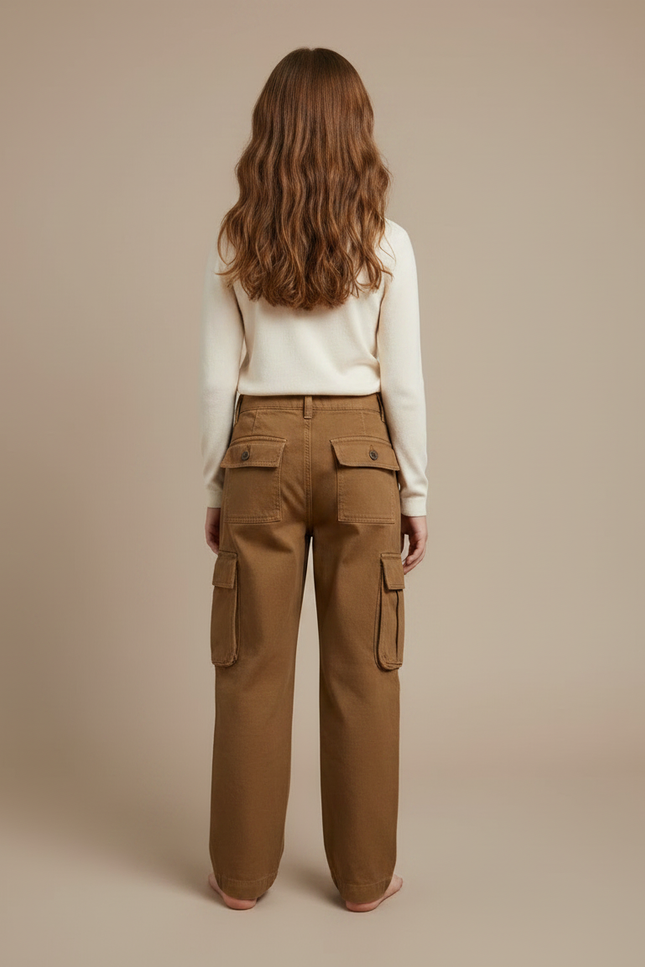 Pantalon Marron 1cf9 - Toile - vue 2