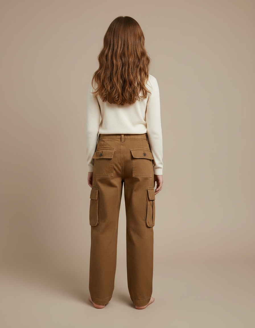 Pantalon Marron 1cf9 - Toile - vue 2