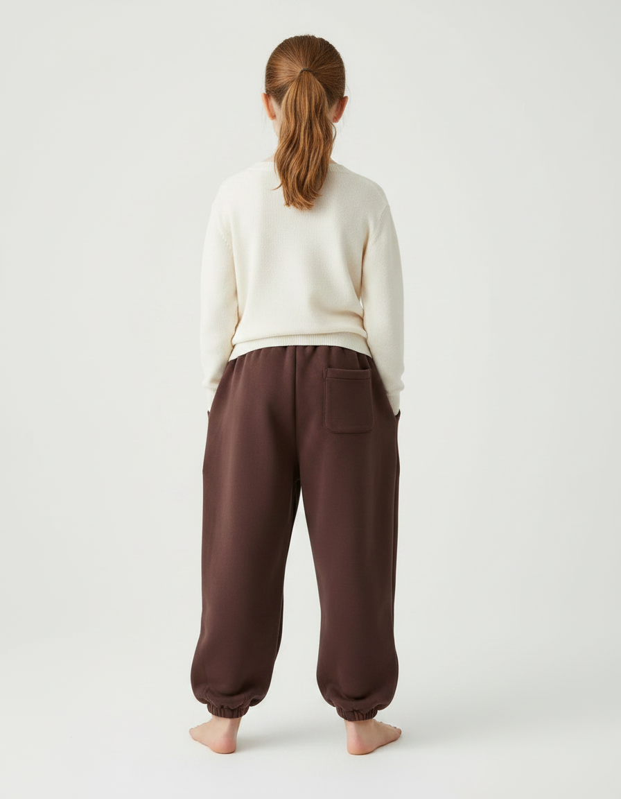 Pantalon Marron Polaire Ample Cordon Enfant - Molleton - vue 2