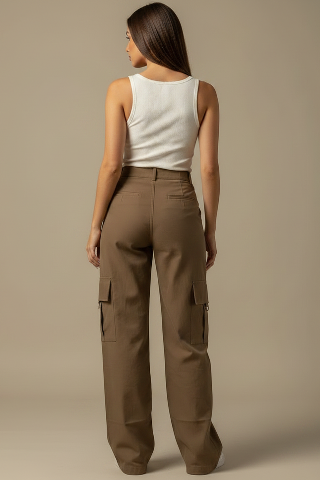 Pantalon Marron 3f1e - Kaki Gabardine - vue 2
