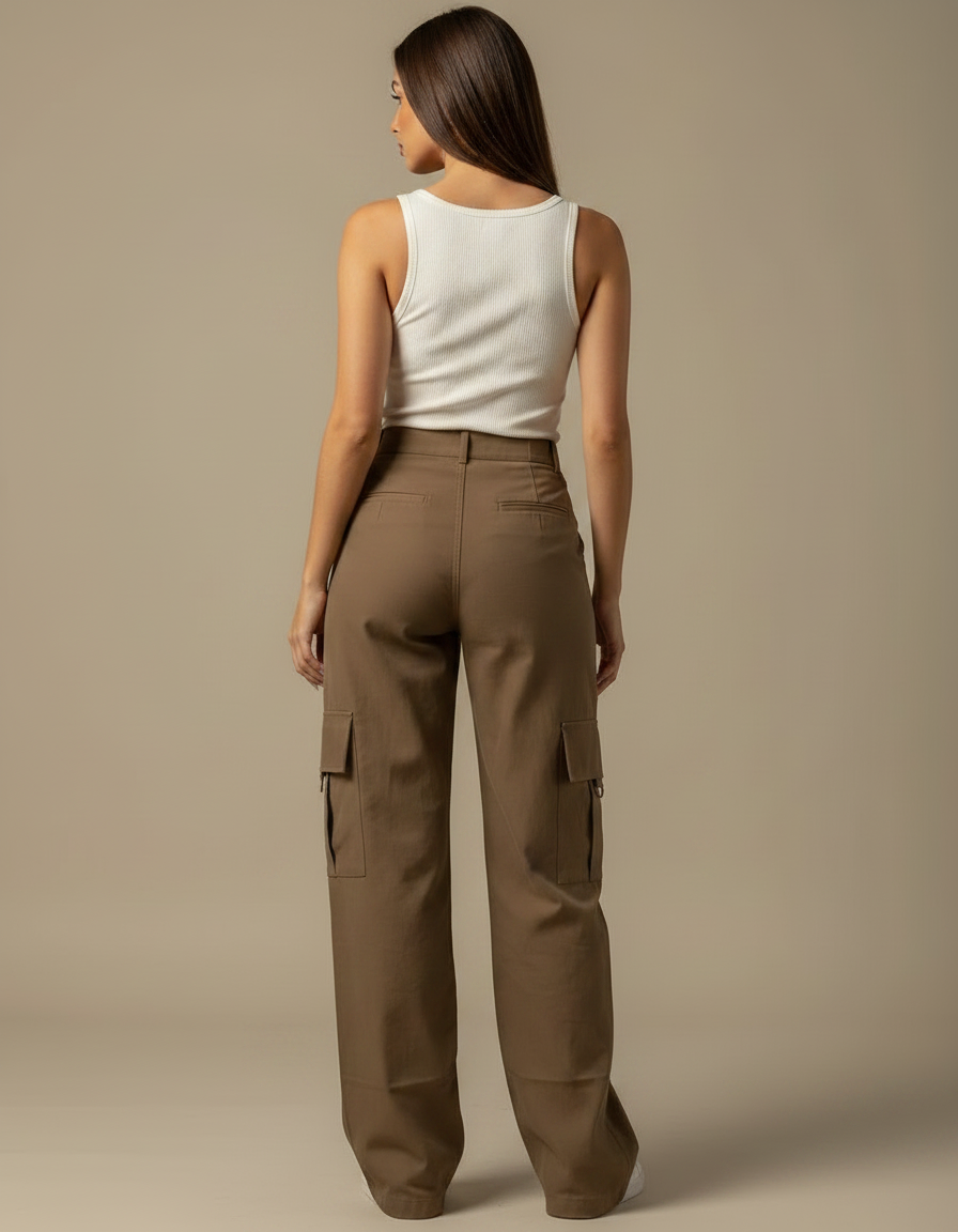 Pantalon Marron 3f1e - Kaki Gabardine - vue 2