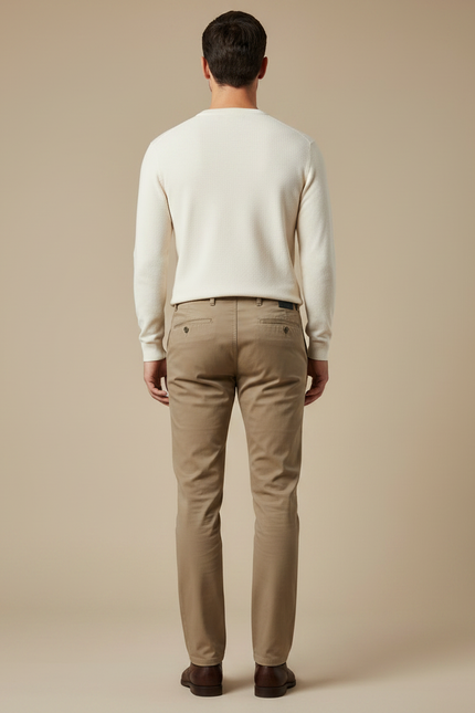 Pantalon Marron Homme Coton Slim Décontracté - Kaki - vue 2