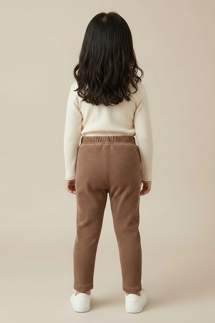 Pantalon Marron Côtelé Décontracté Enfant Confortable - Cordé - vue 2