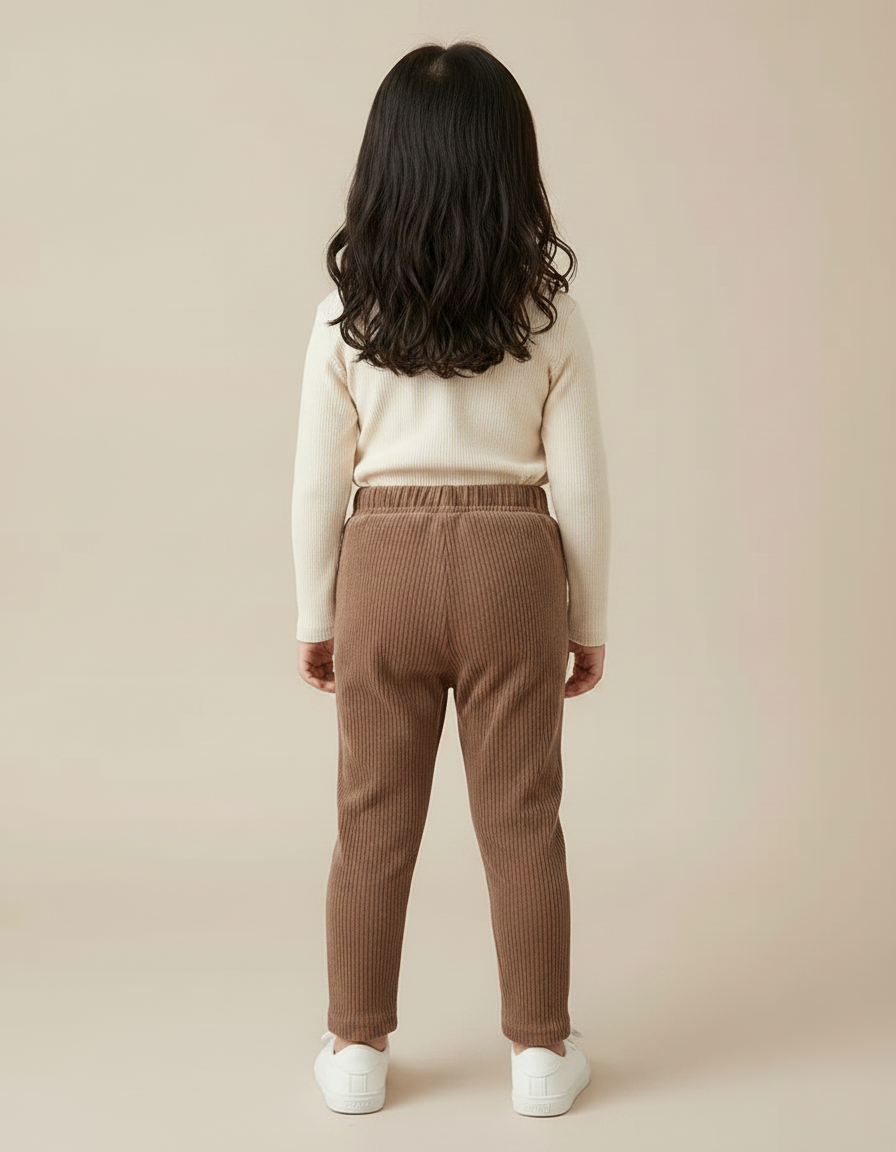 Pantalon Marron Côtelé Décontracté Enfant Confortable - Cordé - vue 2