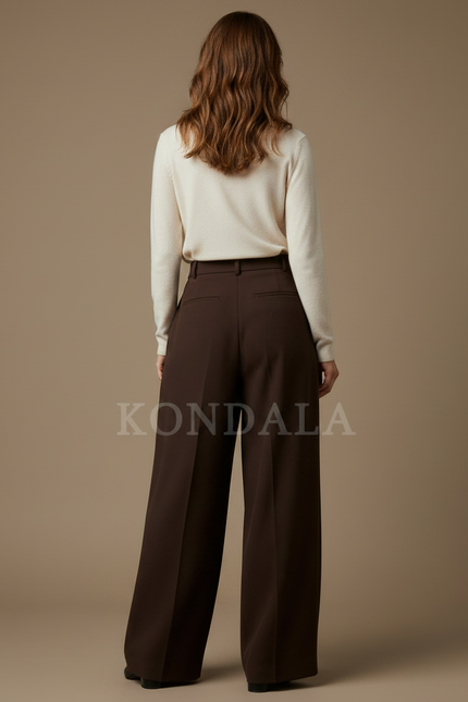 Pantalon Marron Chocolat - Gabardine - vue 2