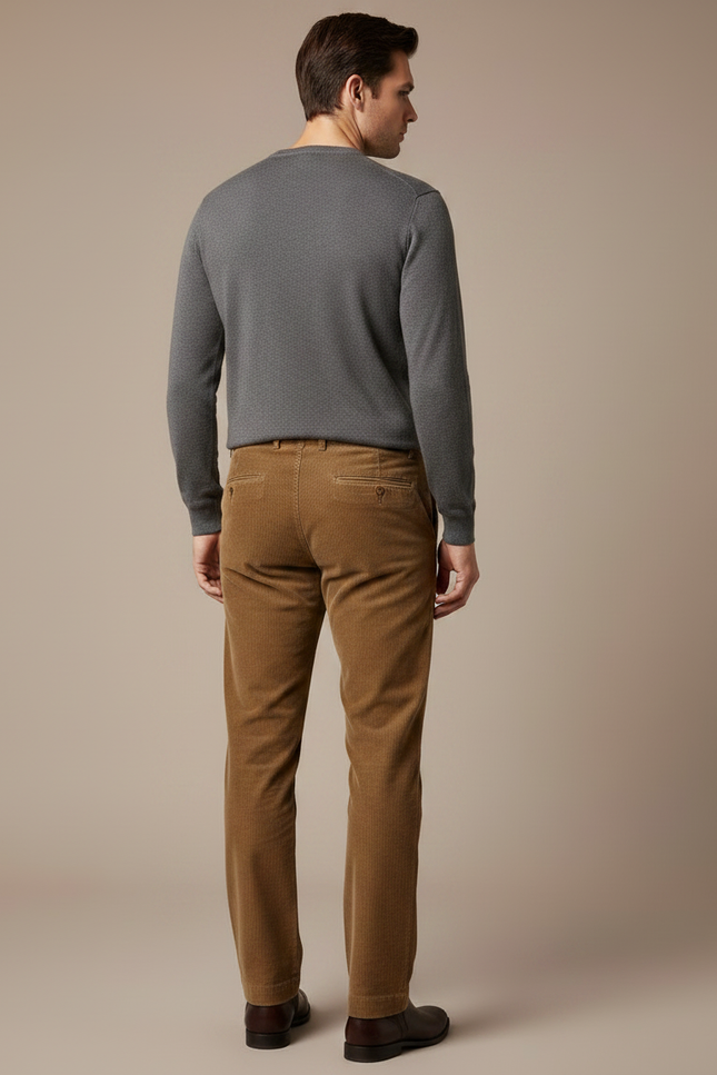 Pantalon Marron 4363 - Cordé - vue 2