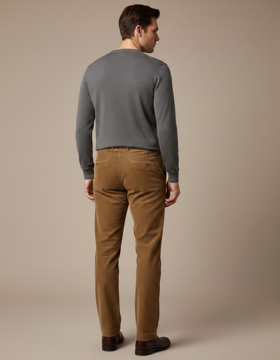 Pantalon Marron 4363 - Cordé - vue 2