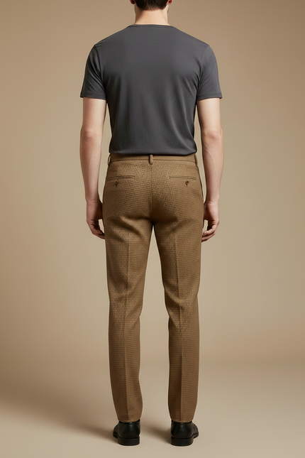 Pantalon Tweed Marron - vue 2